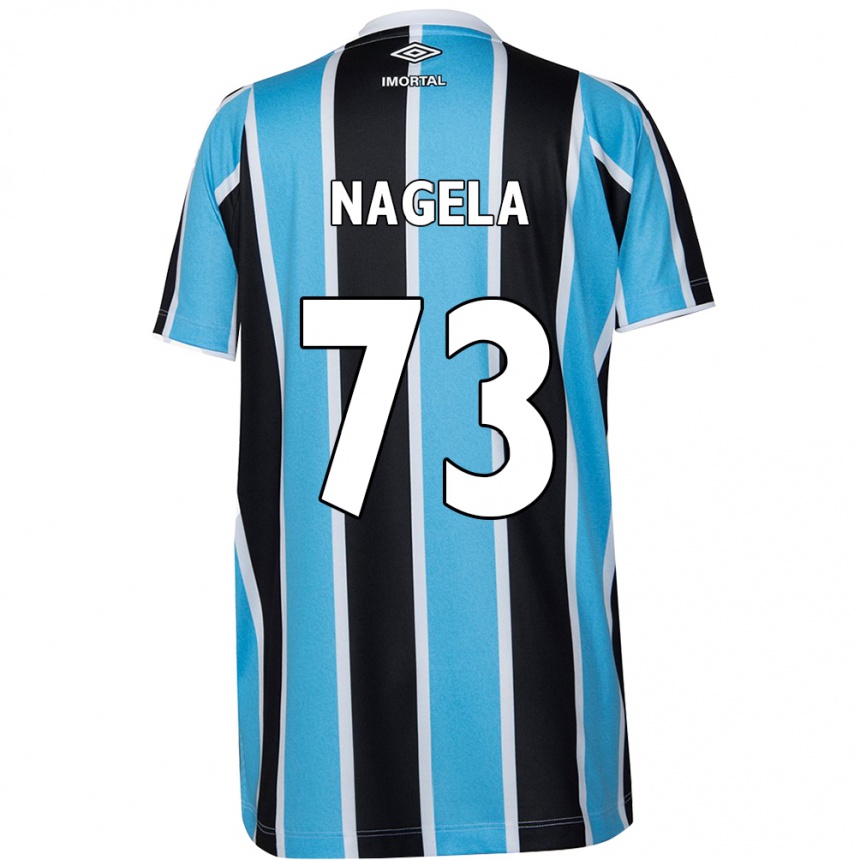 Herren Fußball Nágela #73 Blau Schwarz Weiß Heimtrikot Trikot 2024/25 T-Shirt Luxemburg