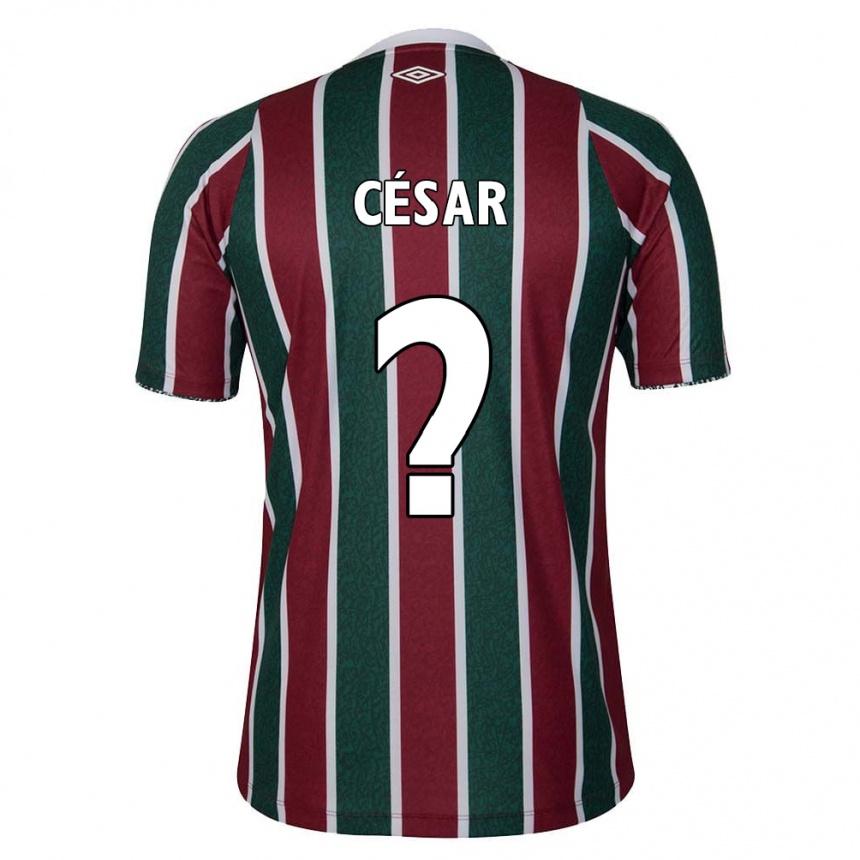 Herren Fußball Adrian César #0 Grün Kastanienbraun Weiß Heimtrikot Trikot 2024/25 T-Shirt Luxemburg