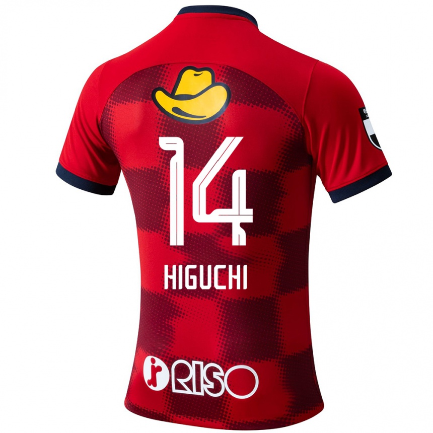 Herren Fußball Yuta Higuchi #14 Rot Blau Weiß Heimtrikot Trikot 2024/25 T-Shirt Luxemburg