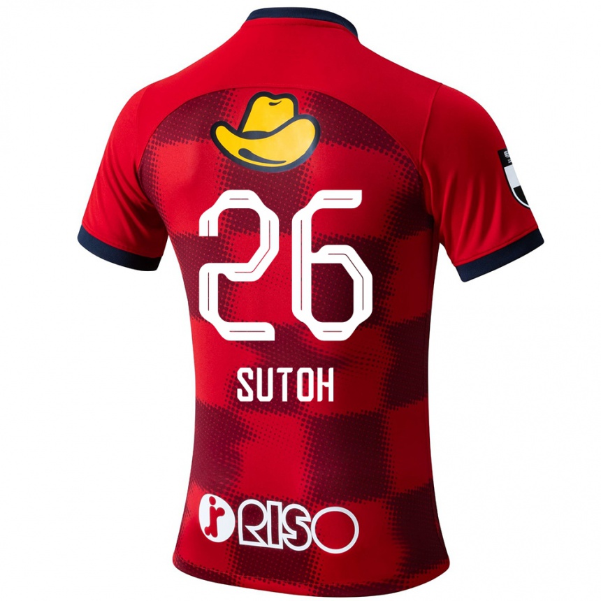 Herren Fußball Naoki Suto #26 Rot Blau Weiß Heimtrikot Trikot 2024/25 T-Shirt Luxemburg