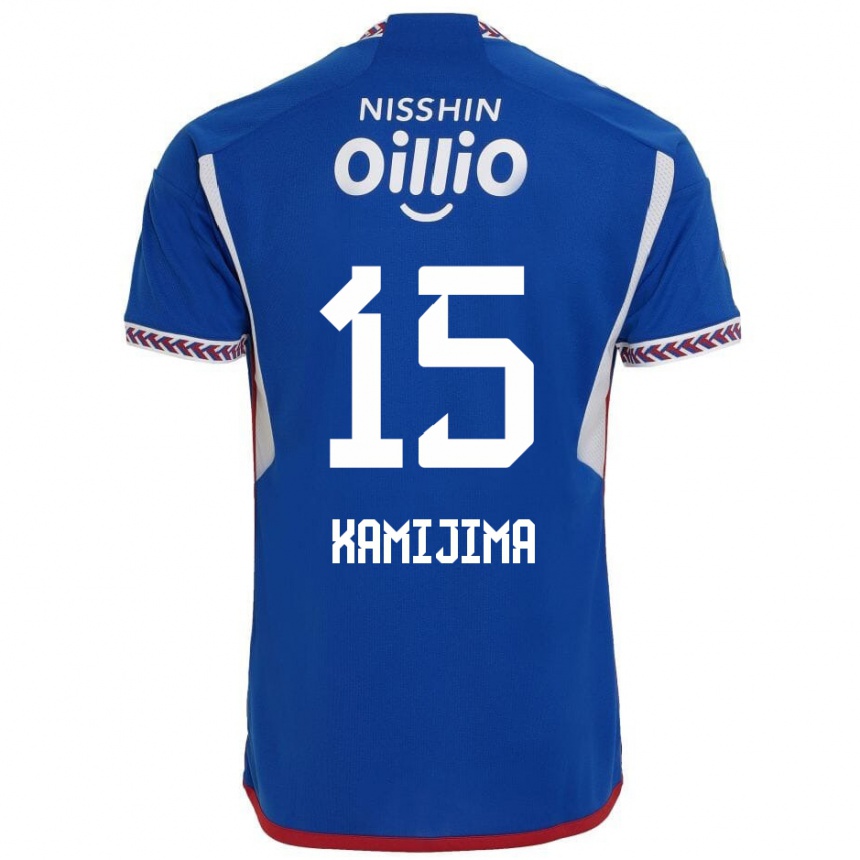 Herren Fußball Takumi Kamijima #15 Blau Weiß Rot Heimtrikot Trikot 2024/25 T-Shirt Luxemburg