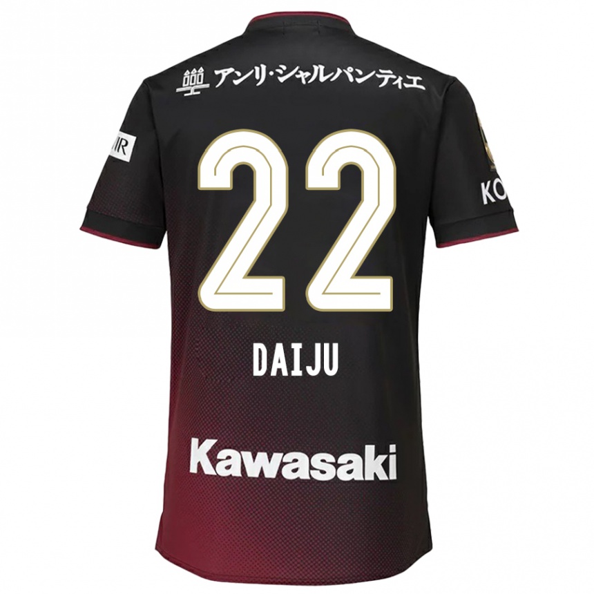 Herren Fußball Daiju Sasaki #22 Schwarz Rot Heimtrikot Trikot 2024/25 T-Shirt Luxemburg