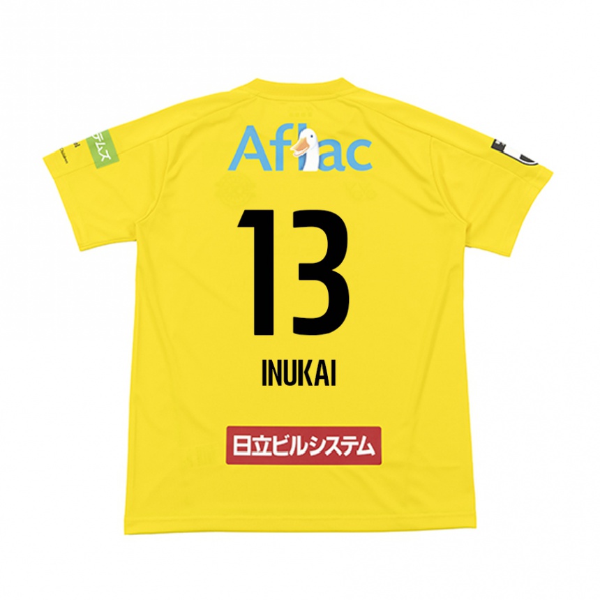 Herren Fußball Tomoya Inukai #13 Gelb Schwarz Heimtrikot Trikot 2024/25 T-Shirt Luxemburg