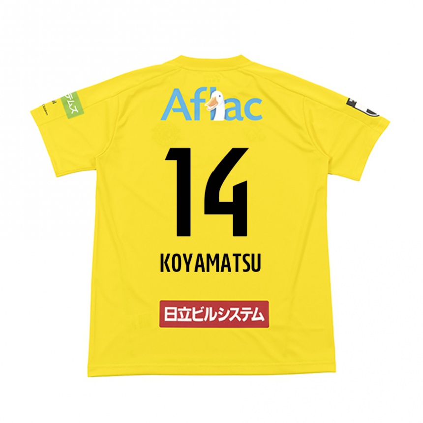 Herren Fußball Tomoya Koyamatsu #14 Gelb Schwarz Heimtrikot Trikot 2024/25 T-Shirt Luxemburg