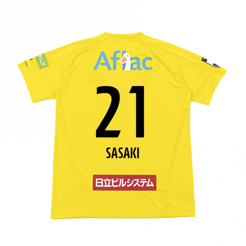 Herren Fußball Masato Sasaki #21 Gelb Schwarz Heimtrikot Trikot 2024/25 T-Shirt Luxemburg