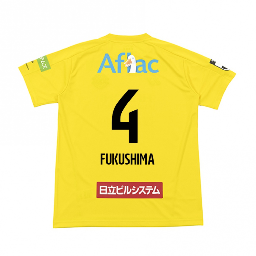 Herren Fußball Taiga Fukushima #4 Gelb Schwarz Heimtrikot Trikot 2024/25 T-Shirt Luxemburg