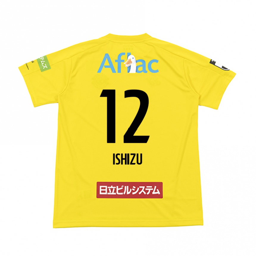 Herren Fußball Kazuki Ishizu #12 Gelb Schwarz Heimtrikot Trikot 2024/25 T-Shirt Luxemburg