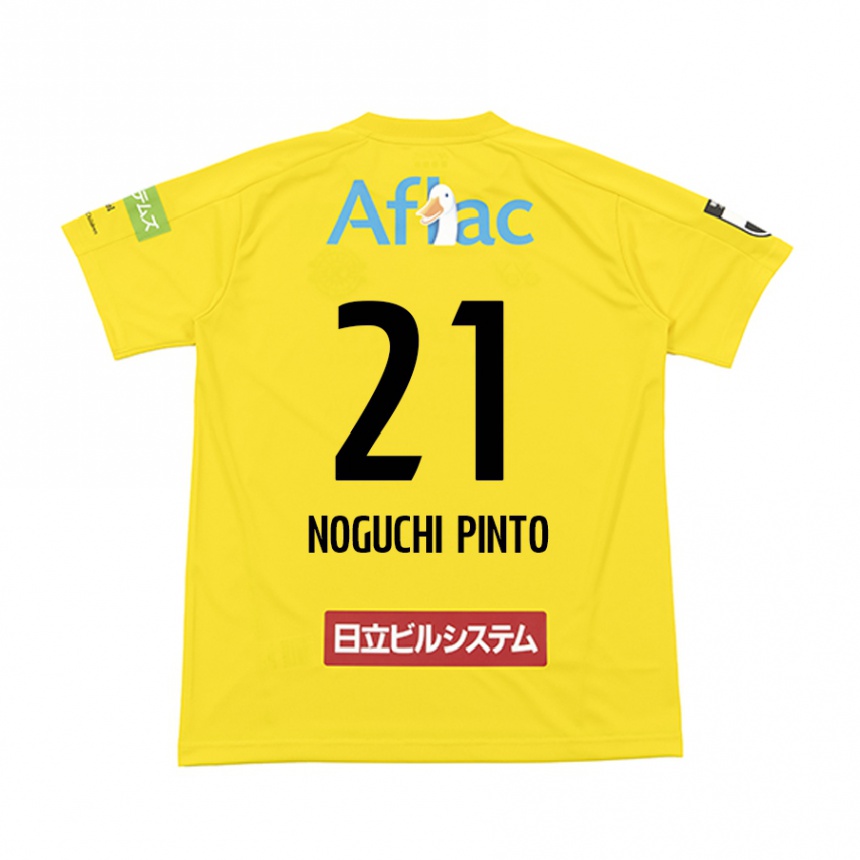 Herren Fußball Amato Noguchi Pinto #21 Gelb Schwarz Heimtrikot Trikot 2024/25 T-Shirt Luxemburg