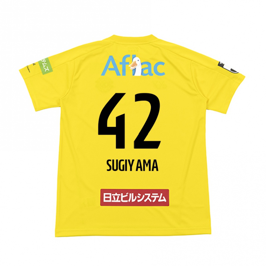 Herren Fußball Shunnosuke Sugiyama #42 Gelb Schwarz Heimtrikot Trikot 2024/25 T-Shirt Luxemburg