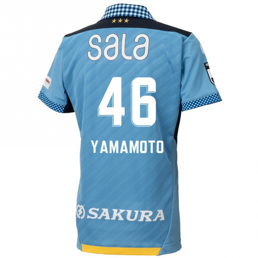 Herren Fußball Shota Yamamoto #46 Blau Schwarz Heimtrikot Trikot 2024/25 T-Shirt Luxemburg