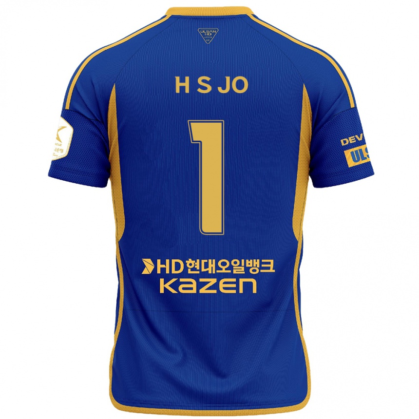 Herren Fußball Su-Hyeok Jo #1 Blau Gelb Heimtrikot Trikot 2024/25 T-Shirt Luxemburg