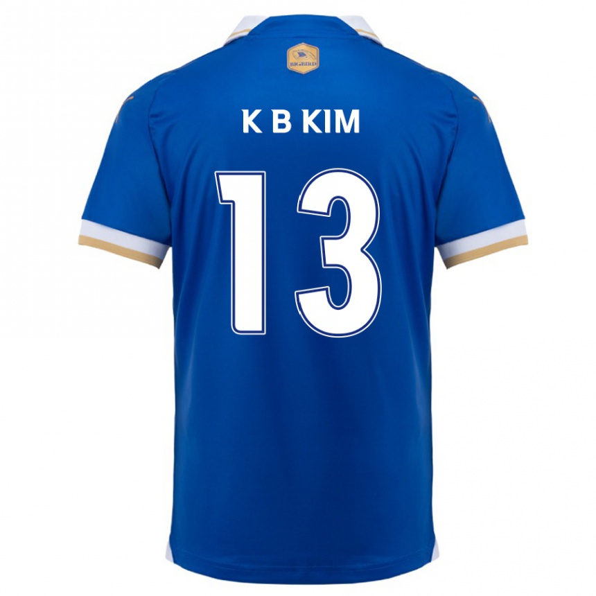 Herren Fußball Bo-Kyung Kim #13 Blau Weiss Heimtrikot Trikot 2024/25 T-Shirt Luxemburg