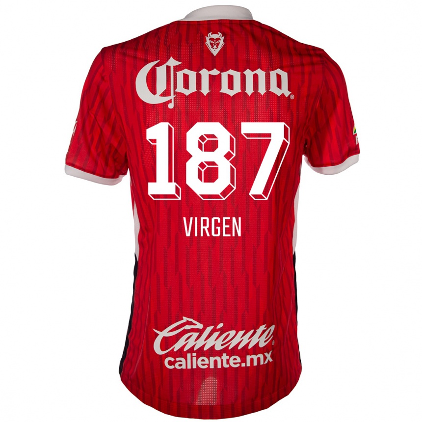 Herren Fußball Oswaldo Virgen #187 Rot-Weiss Heimtrikot Trikot 2024/25 T-Shirt Luxemburg