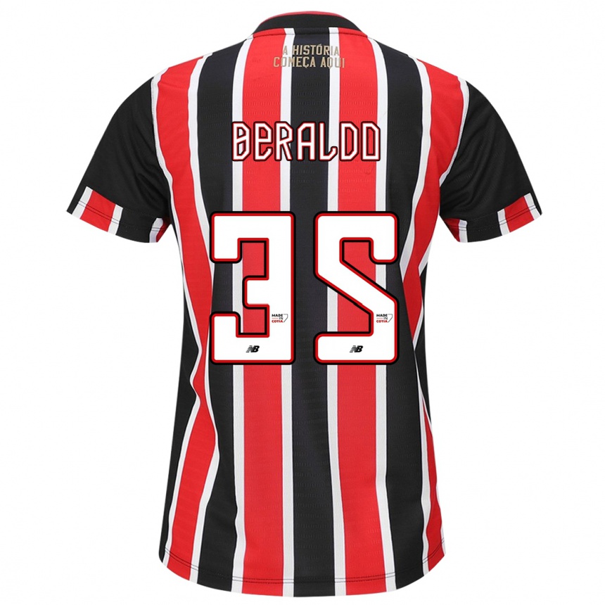 Herren Fußball Lucas Beraldo #35 Schwarz Rot Weiß Auswärtstrikot Trikot 2024/25 T-Shirt Luxemburg