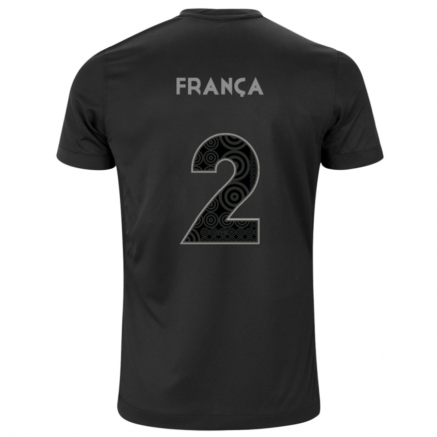 Herren Fußball Matheus França #2 Schwarz Auswärtstrikot Trikot 2024/25 T-Shirt Luxemburg