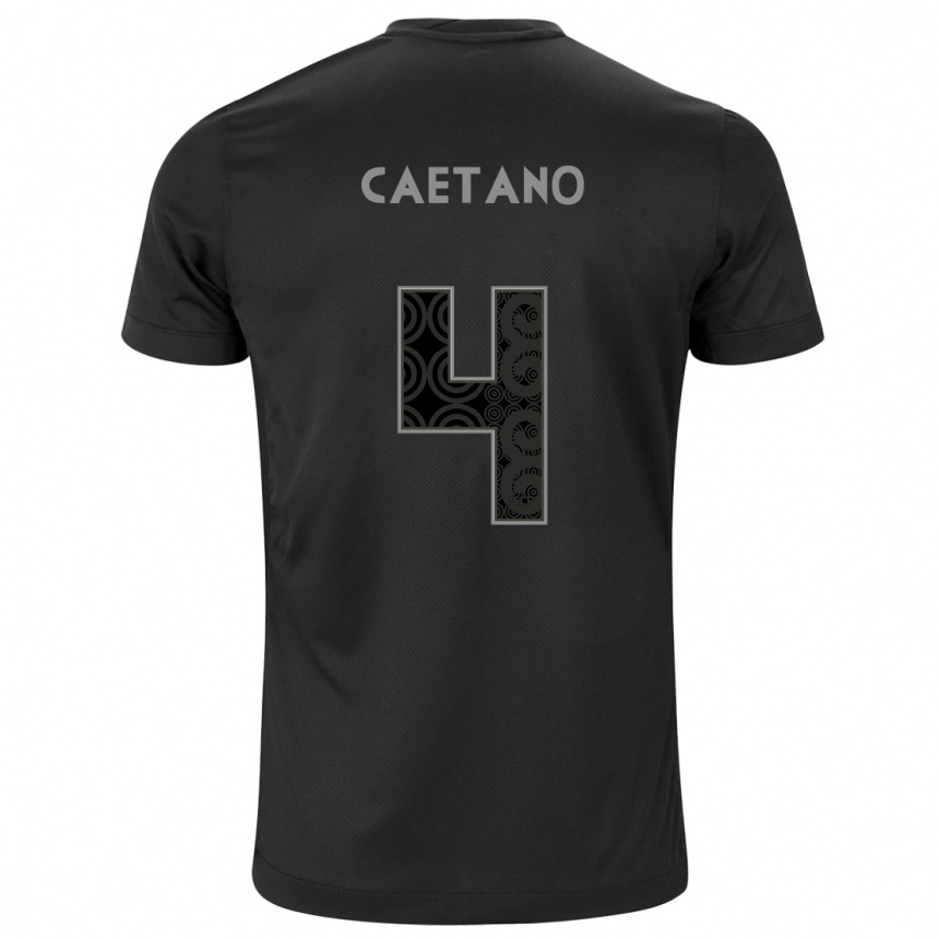 Herren Fußball Caetano #4 Schwarz Auswärtstrikot Trikot 2024/25 T-Shirt Luxemburg