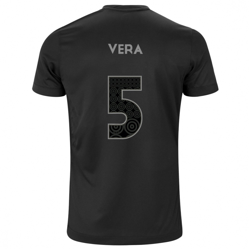 Herren Fußball Fausto Vera #5 Schwarz Auswärtstrikot Trikot 2024/25 T-Shirt Luxemburg