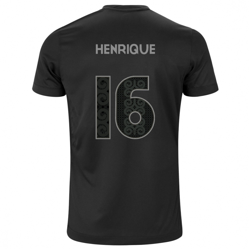 Herren Fußball Pedro Henrique #16 Schwarz Auswärtstrikot Trikot 2024/25 T-Shirt Luxemburg