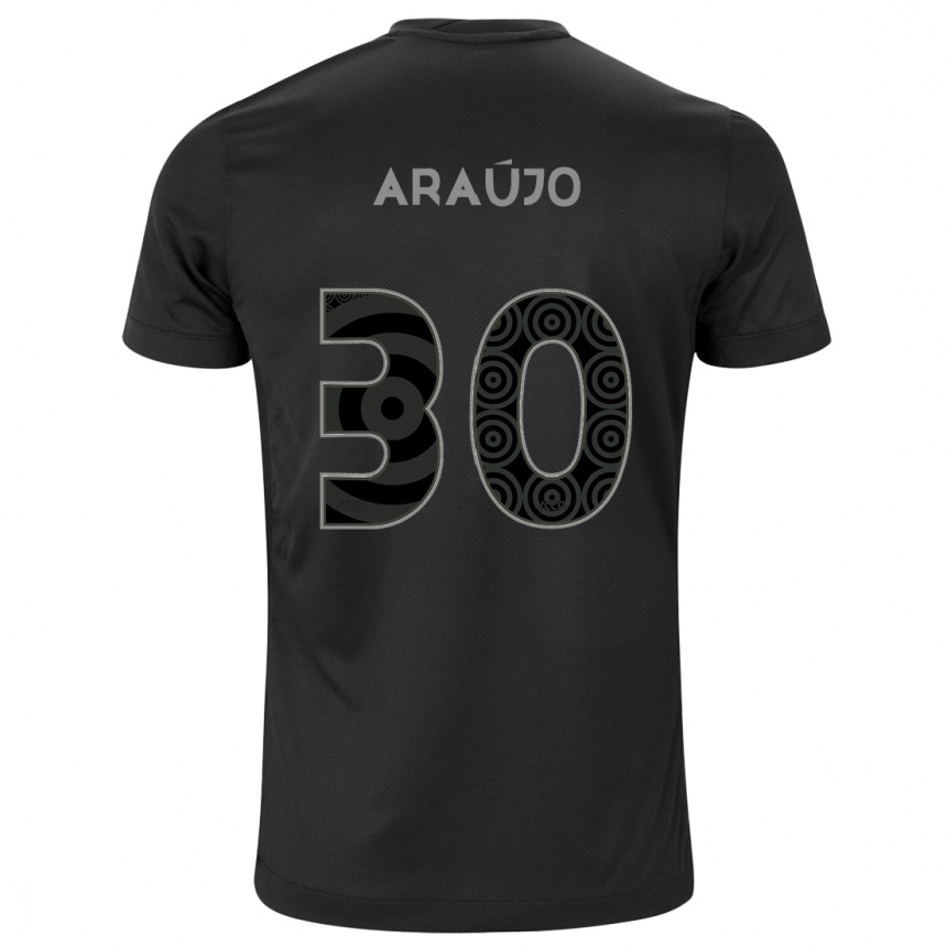 Herren Fußball Matheus Araújo #30 Schwarz Auswärtstrikot Trikot 2024/25 T-Shirt Luxemburg