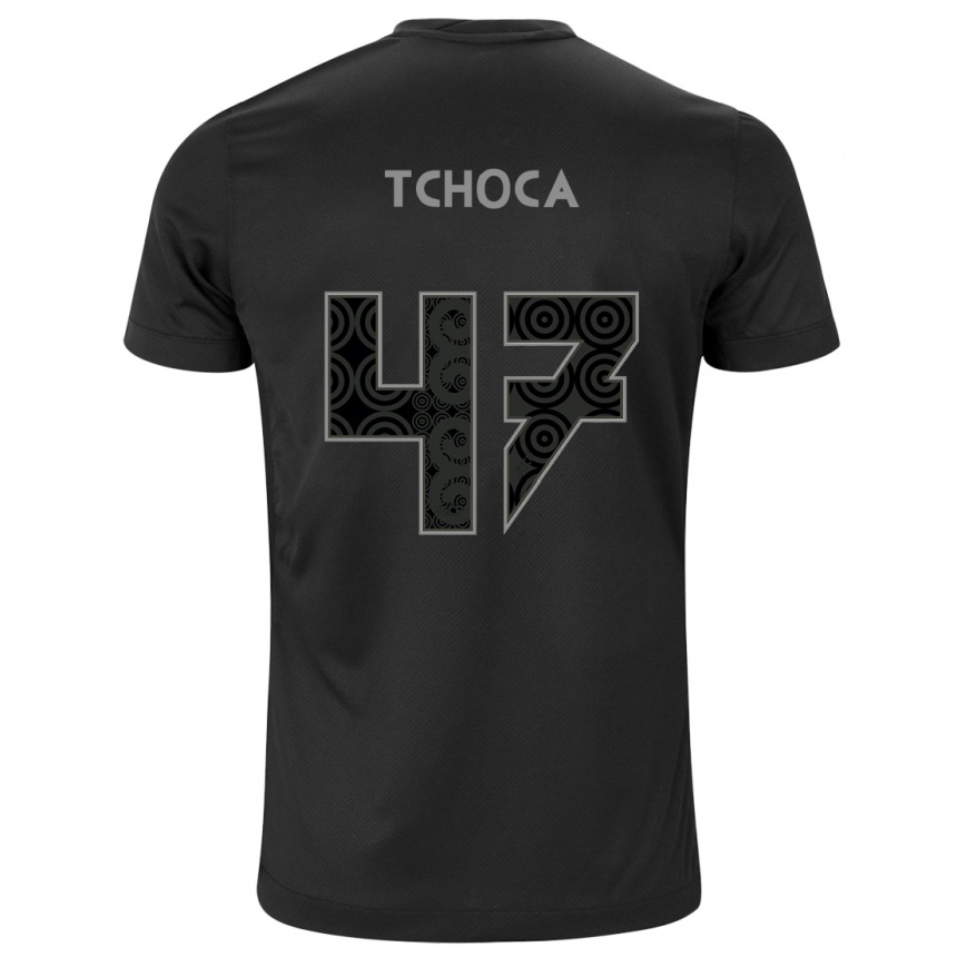 Herren Fußball Tchoca #47 Schwarz Auswärtstrikot Trikot 2024/25 T-Shirt Luxemburg