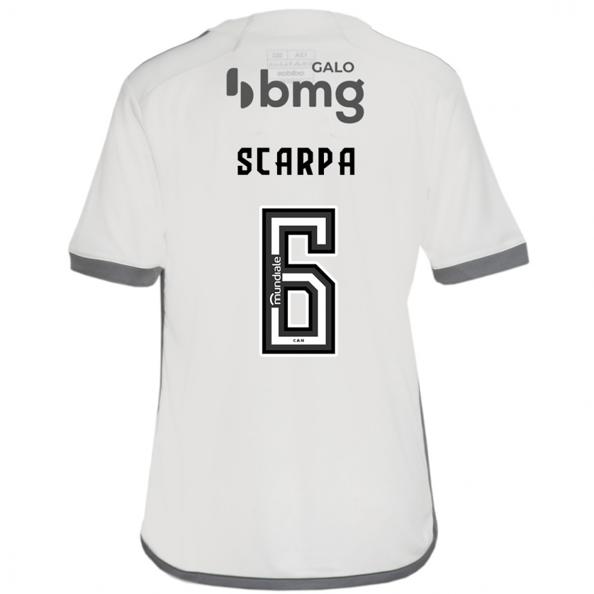 Herren Fußball Gustavo Scarpa #6 Cremefarben Auswärtstrikot Trikot 2024/25 T-Shirt Luxemburg