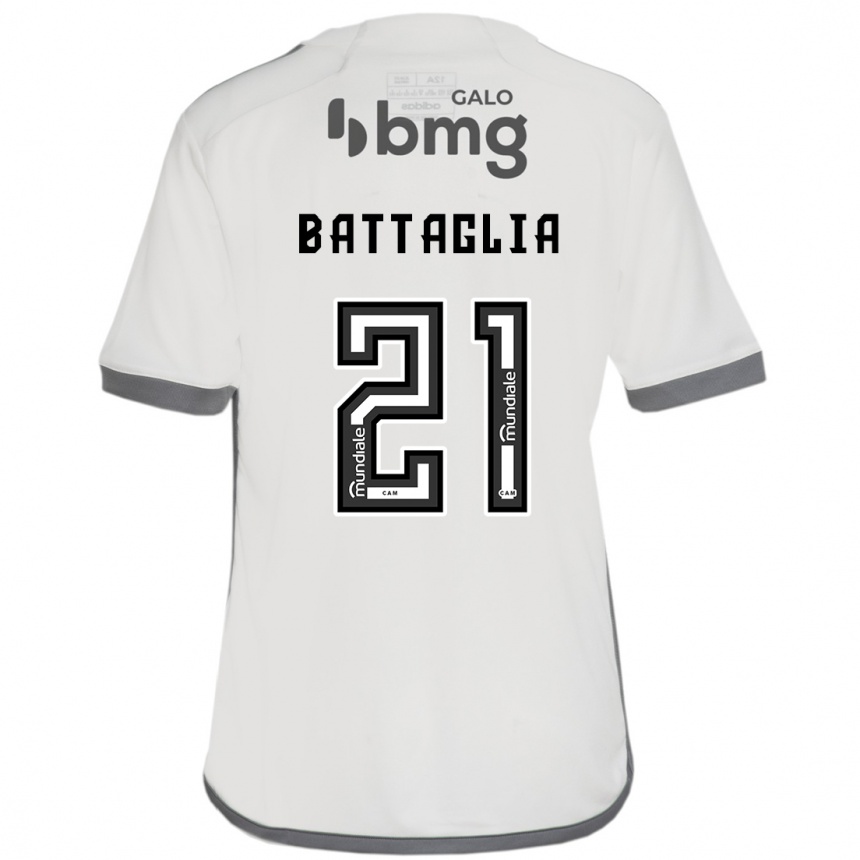 Herren Fußball Rodrigo Battaglia #21 Cremefarben Auswärtstrikot Trikot 2024/25 T-Shirt Luxemburg