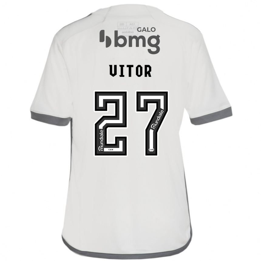 Herren Fußball Paulo Vitor #27 Cremefarben Auswärtstrikot Trikot 2024/25 T-Shirt Luxemburg