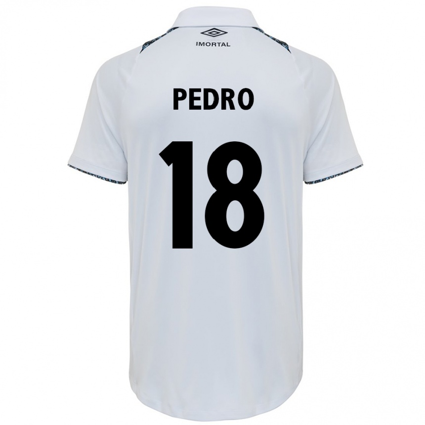 Herren Fußball João Pedro #18 Weiß Blau Auswärtstrikot Trikot 2024/25 T-Shirt Luxemburg