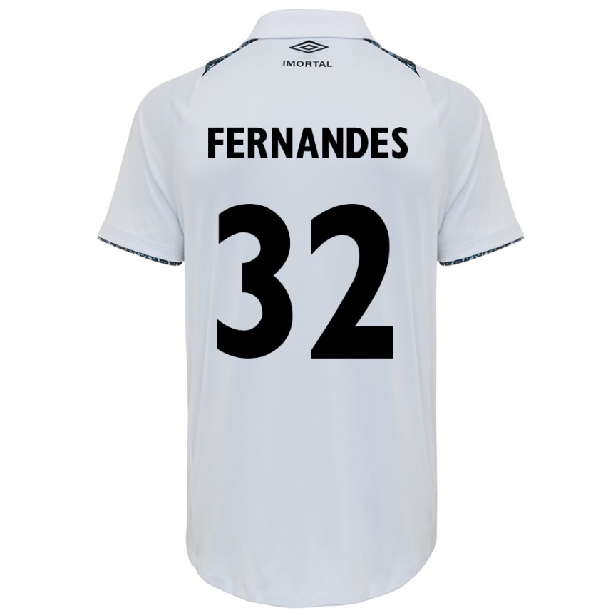 Herren Fußball Nathan Fernandes #32 Weiß Blau Auswärtstrikot Trikot 2024/25 T-Shirt Luxemburg