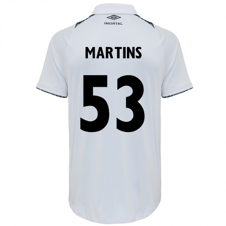 Herren Fußball Gustavo Martins #53 Weiß Blau Auswärtstrikot Trikot 2024/25 T-Shirt Luxemburg