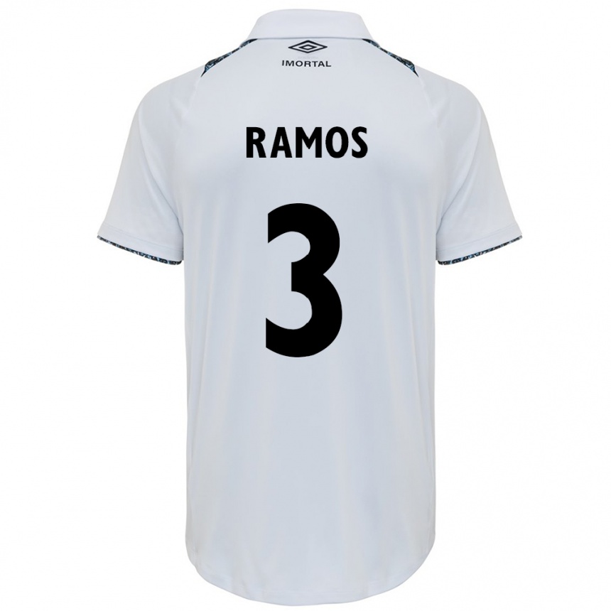 Herren Fußball João Ramos #3 Weiß Blau Auswärtstrikot Trikot 2024/25 T-Shirt Luxemburg