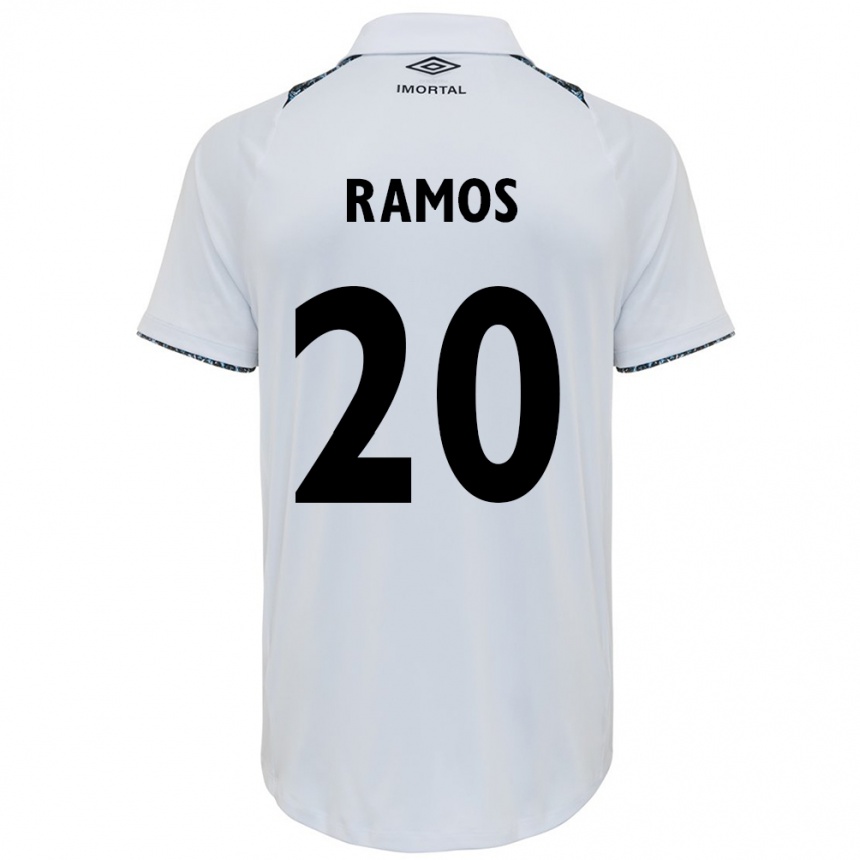 Herren Fußball Mónica Ramos #20 Weiß Blau Auswärtstrikot Trikot 2024/25 T-Shirt Luxemburg