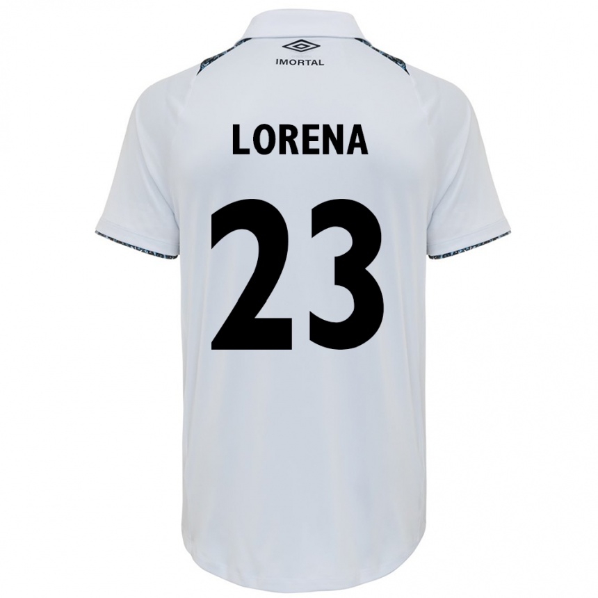 Herren Fußball Lorena #23 Weiß Blau Auswärtstrikot Trikot 2024/25 T-Shirt Luxemburg