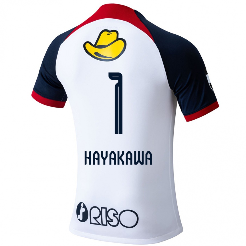 Herren Fußball Tomoki Hayakawa #1 Weiß Blau Rot Auswärtstrikot Trikot 2024/25 T-Shirt Luxemburg