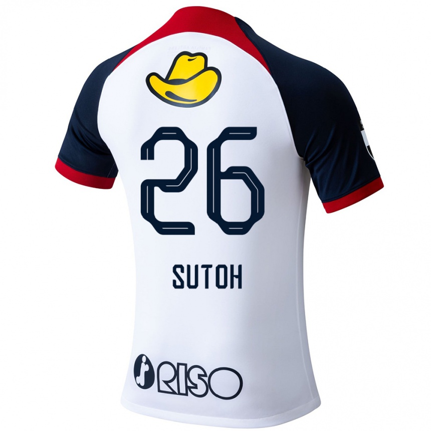 Herren Fußball Naoki Suto #26 Weiß Blau Rot Auswärtstrikot Trikot 2024/25 T-Shirt Luxemburg