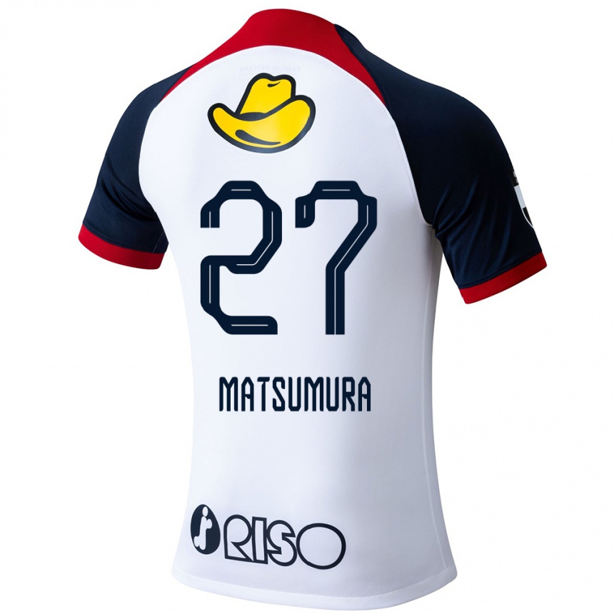 Herren Fußball Yuta Matsumura #27 Weiß Blau Rot Auswärtstrikot Trikot 2024/25 T-Shirt Luxemburg