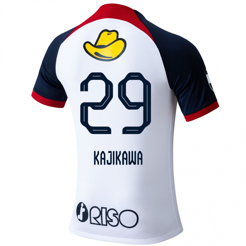 Herren Fußball Yuji Kajikawa #29 Weiß Blau Rot Auswärtstrikot Trikot 2024/25 T-Shirt Luxemburg