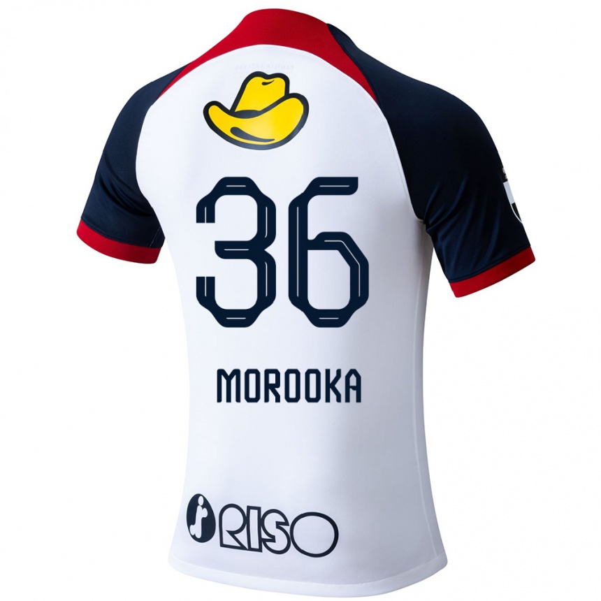 Herren Fußball Shu Morooka #36 Weiß Blau Rot Auswärtstrikot Trikot 2024/25 T-Shirt Luxemburg