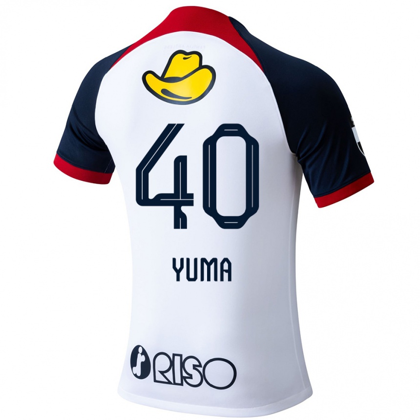 Herren Fußball Yuma Suzuki #40 Weiß Blau Rot Auswärtstrikot Trikot 2024/25 T-Shirt Luxemburg