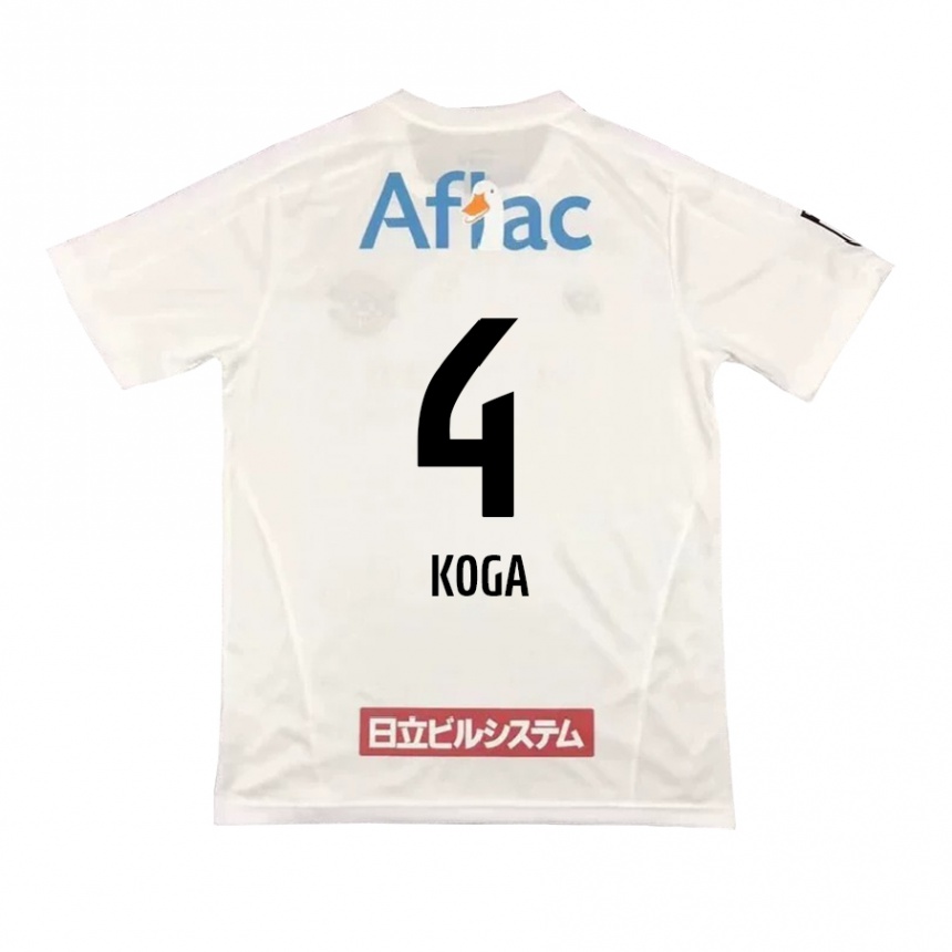 Herren Fußball Taiyo Koga #4 Weiß Schwarz Auswärtstrikot Trikot 2024/25 T-Shirt Luxemburg