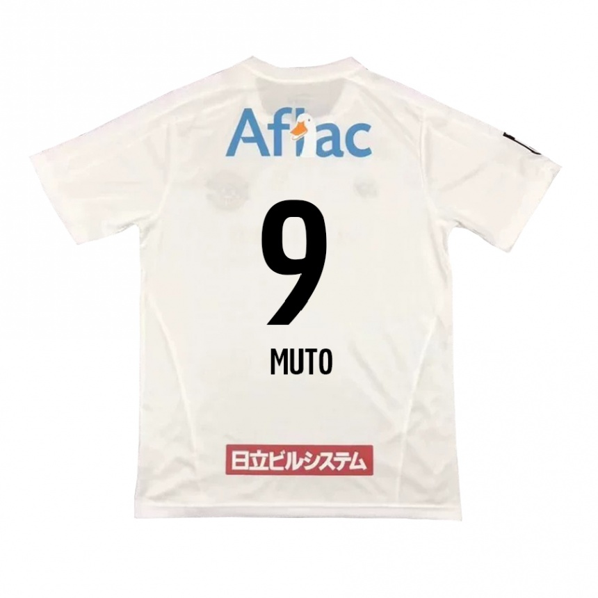 Herren Fußball Yuki Muto #9 Weiß Schwarz Auswärtstrikot Trikot 2024/25 T-Shirt Luxemburg