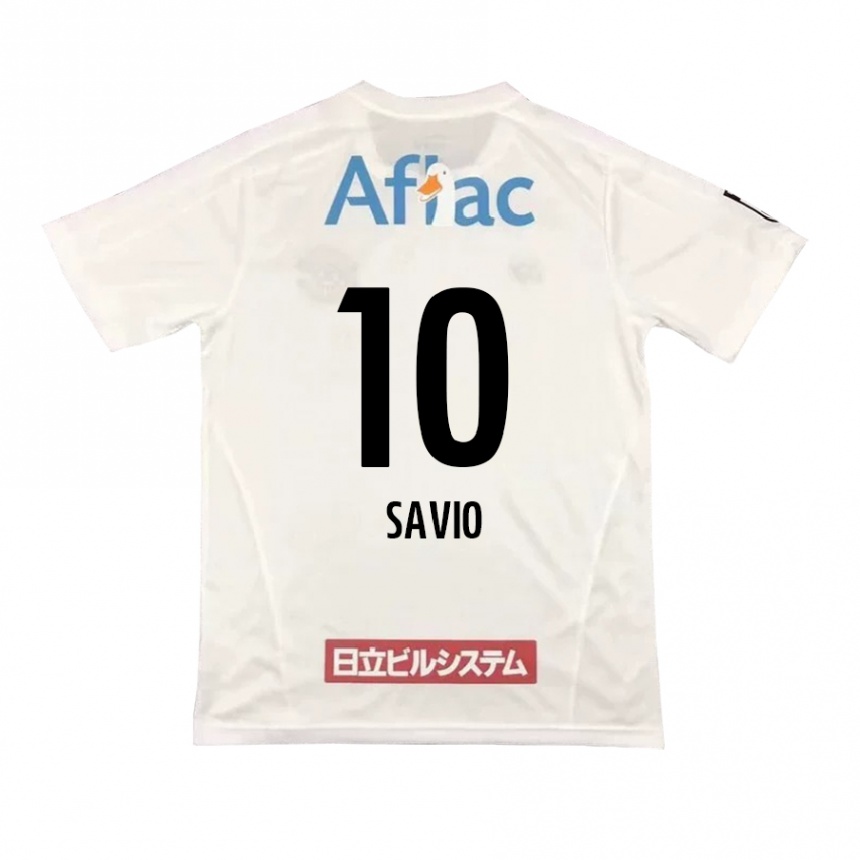 Herren Fußball Matheus Savio #10 Weiß Schwarz Auswärtstrikot Trikot 2024/25 T-Shirt Luxemburg