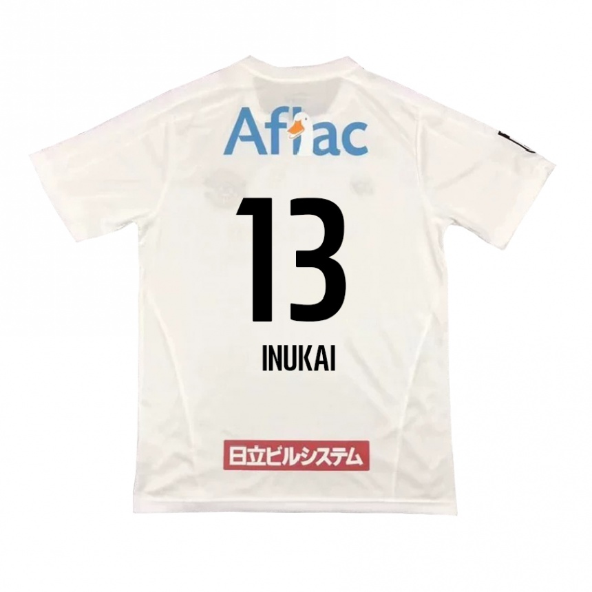 Herren Fußball Tomoya Inukai #13 Weiß Schwarz Auswärtstrikot Trikot 2024/25 T-Shirt Luxemburg