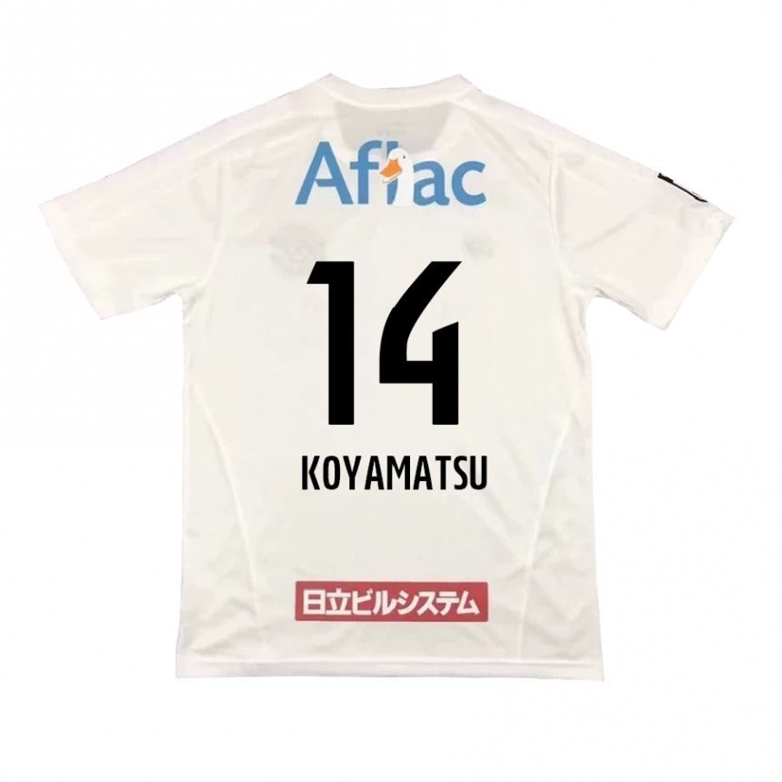 Herren Fußball Tomoya Koyamatsu #14 Weiß Schwarz Auswärtstrikot Trikot 2024/25 T-Shirt Luxemburg