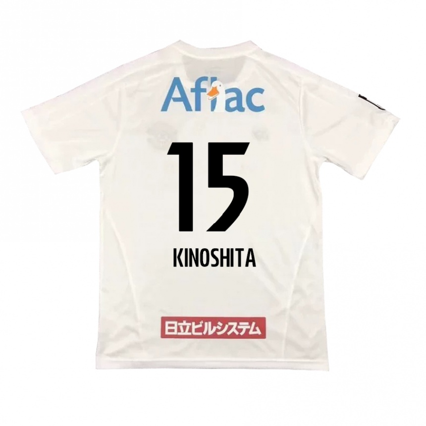 Herren Fußball Kosuke Kinoshita #15 Weiß Schwarz Auswärtstrikot Trikot 2024/25 T-Shirt Luxemburg