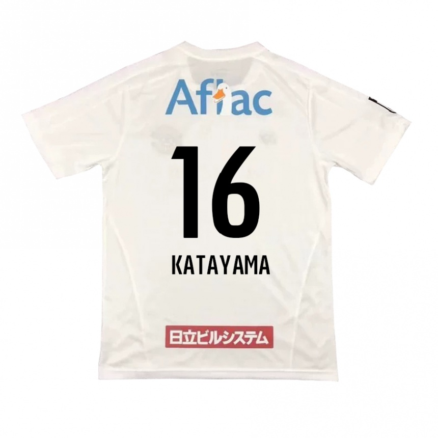 Herren Fußball Eiichi Katayama #16 Weiß Schwarz Auswärtstrikot Trikot 2024/25 T-Shirt Luxemburg