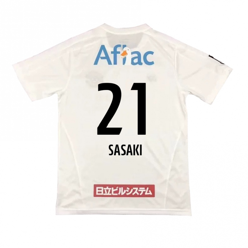 Herren Fußball Masato Sasaki #21 Weiß Schwarz Auswärtstrikot Trikot 2024/25 T-Shirt Luxemburg