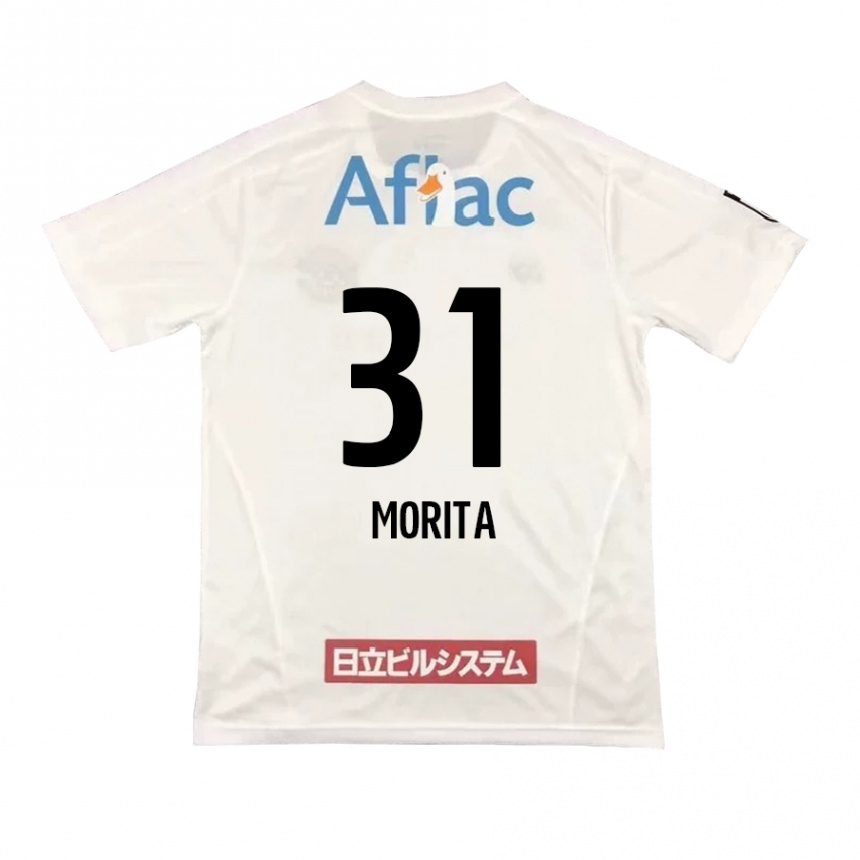 Herren Fußball Tatsuya Morita #31 Weiß Schwarz Auswärtstrikot Trikot 2024/25 T-Shirt Luxemburg