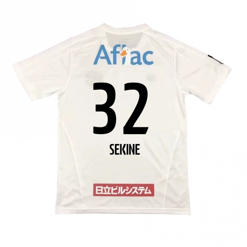 Herren Fußball Hiroki Sekine #32 Weiß Schwarz Auswärtstrikot Trikot 2024/25 T-Shirt Luxemburg