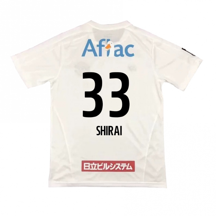 Herren Fußball Eiji Shirai #33 Weiß Schwarz Auswärtstrikot Trikot 2024/25 T-Shirt Luxemburg